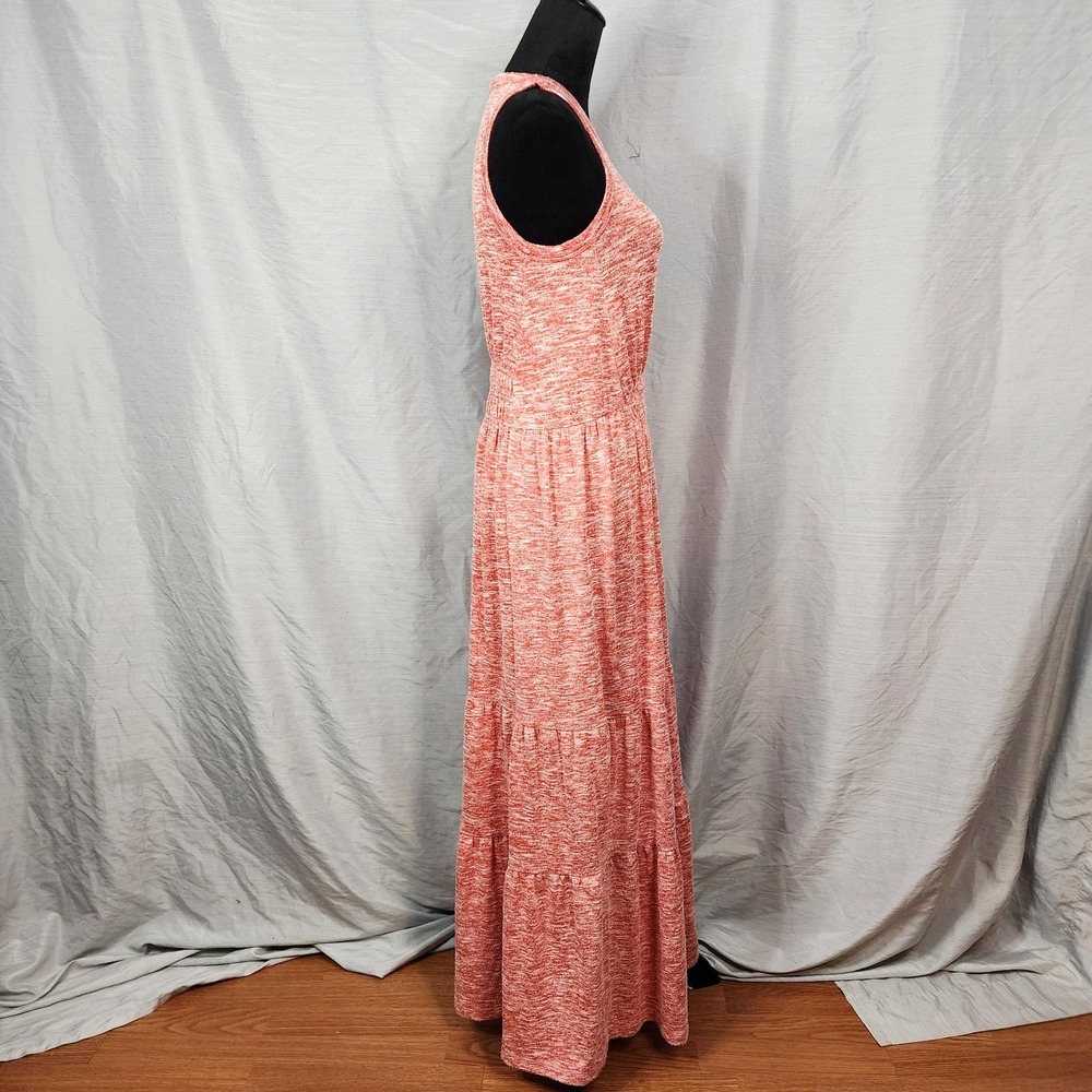 LOFT Lou & Grey Size Medium Redish Orange Flecked Tiered Sleeveless Maxi Dress - Picture 4 of 13